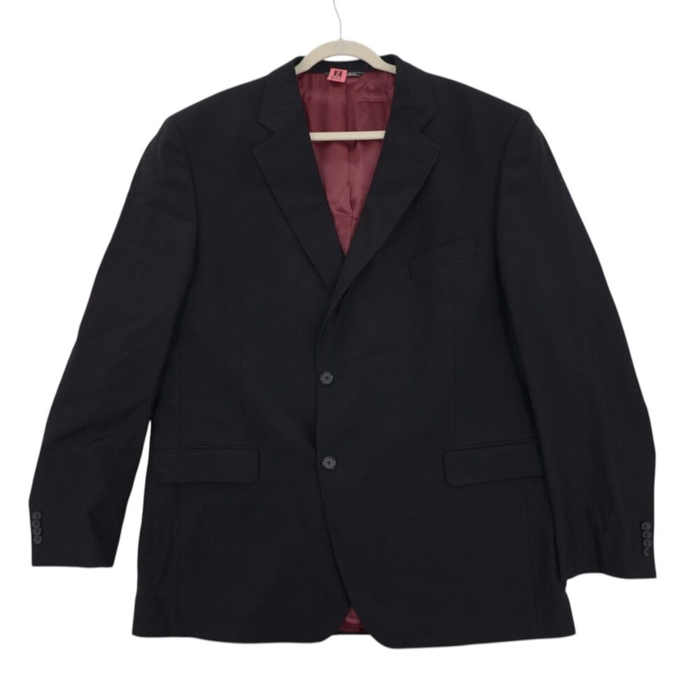 Jack Victor 50L Wool Black Blazer Jacket Office Career Business Formal Minimal